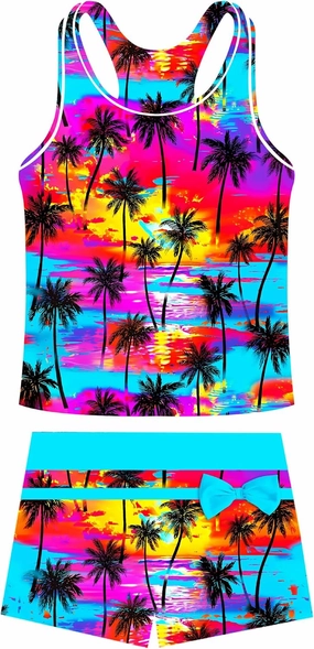 Belovecol Girls Swimsuits Two Piece Tankini Bathing Suits Boyshort Summer Beach Rash Guard Swimwear for 4-15T