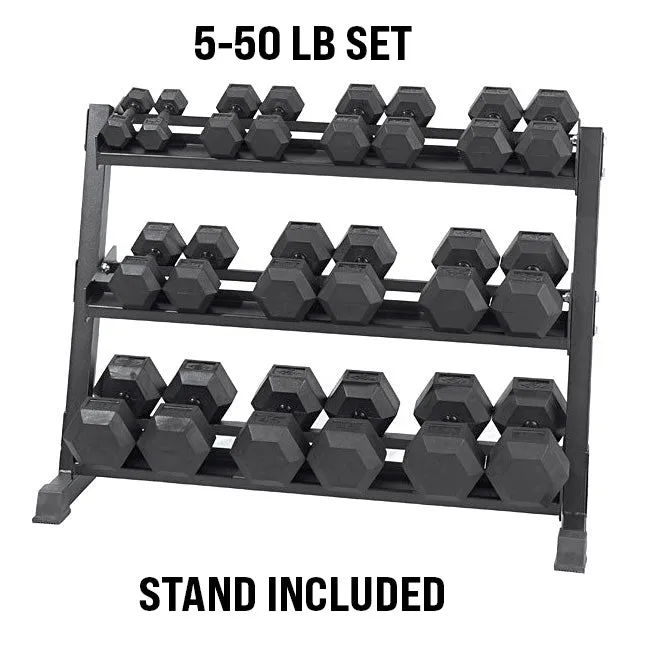 5-50lb Virgin Rubber Hex Dumbbell Set with Stand, Massage gun deep tissue, Swiss,Gym Balls