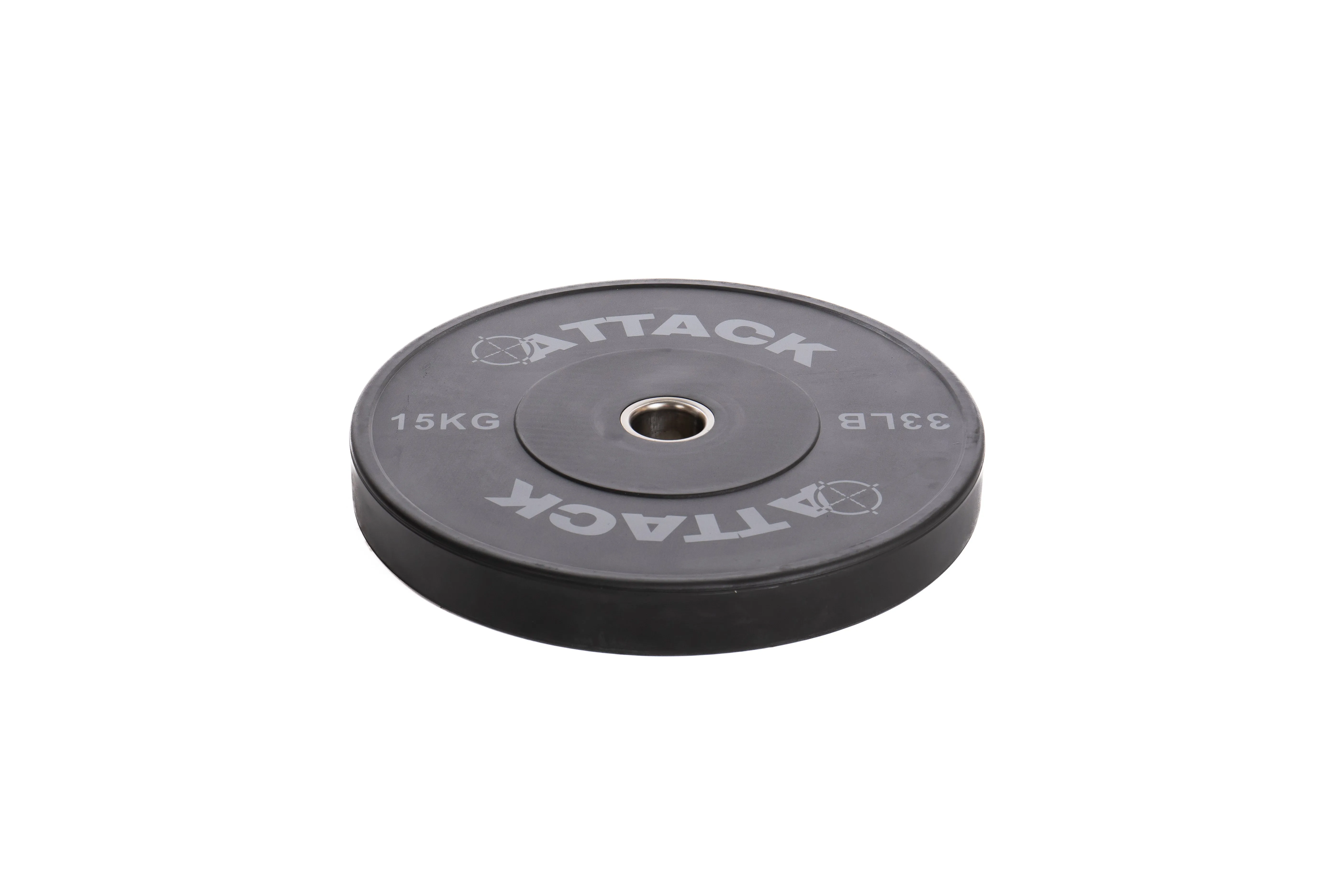 Attack Strength Olympic Solid Rubber Black Bumper Plates, Plate Loaded Equipment