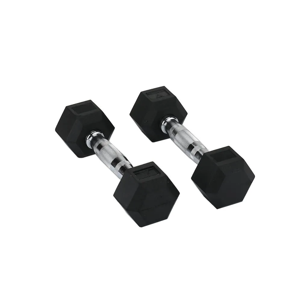 Hit Fitness Hex Dumbbells | 5kg, Fixed Barbell Set (With Stand), Gym water bottle
