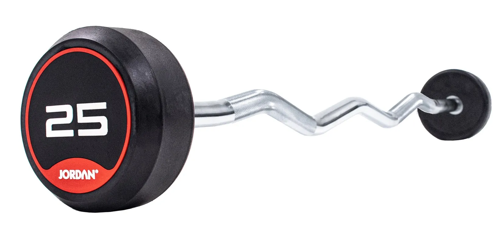 Jordan Rubber Barbells Bars Set 10-45kg with Curl Bar and Rack, Barbells