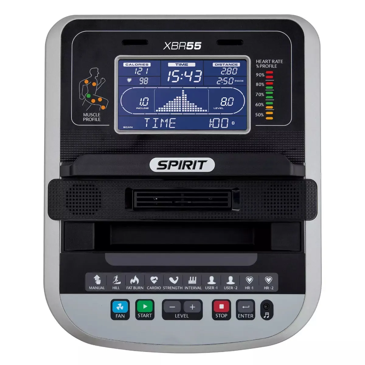 Spirit Fitness XBR55 Recumbent Cycle, Cardio Accessories, Commercial Treadmills
