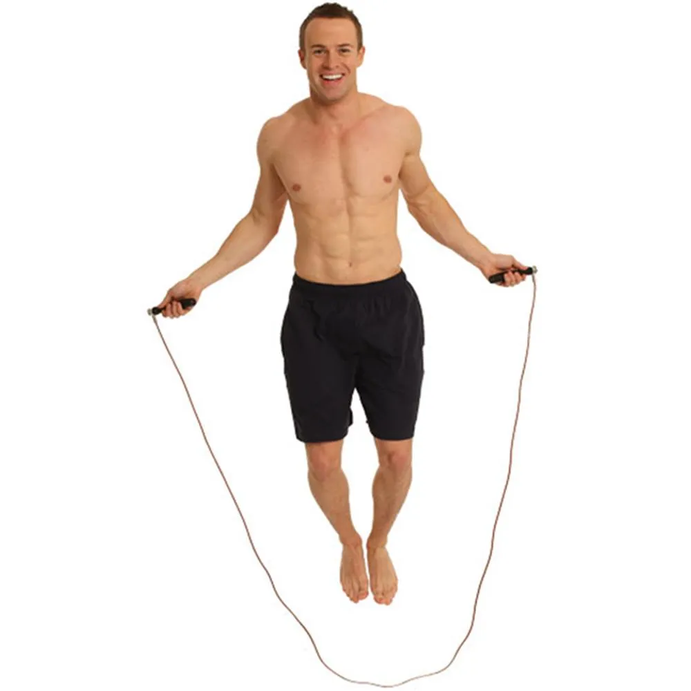 Fitness Mad 3m Pro Leather Jump Rope - Brown, Push Up Racks