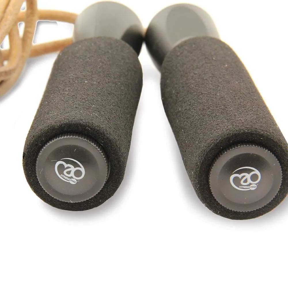 Fitness Mad 3m Pro Leather Jump Rope - Brown, Full Functions