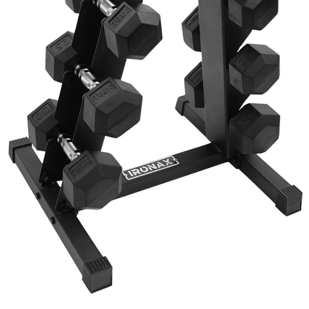 MEGA FITNESS - 5-30lbs Dumbbell Set with Vertical Stand, Specialty Benches,Single Stations, Eco-friendly yoga mat
