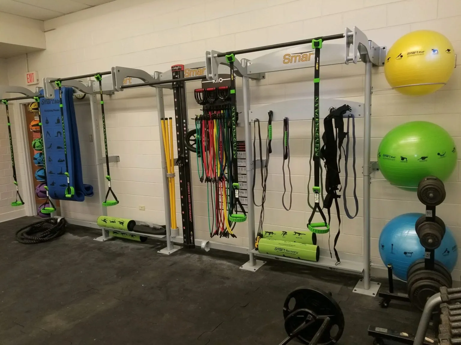 Prism Fitness Smart Functional Training Center  4 Section Package- Training Rack Only, Gym towel microfiber, Sandbags,Battleropes