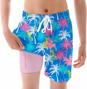 BFUSTYLE Boys Swim Trunks Kid Swim Short with Compression Liner Little Boys Bathing Suit