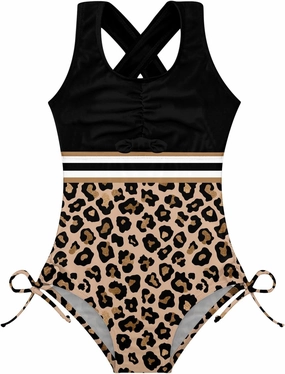 BFUSTYLE Girls Swimsuit One Piece Bathing Suit 4-13 Years Sleeveless Beach Swimwear