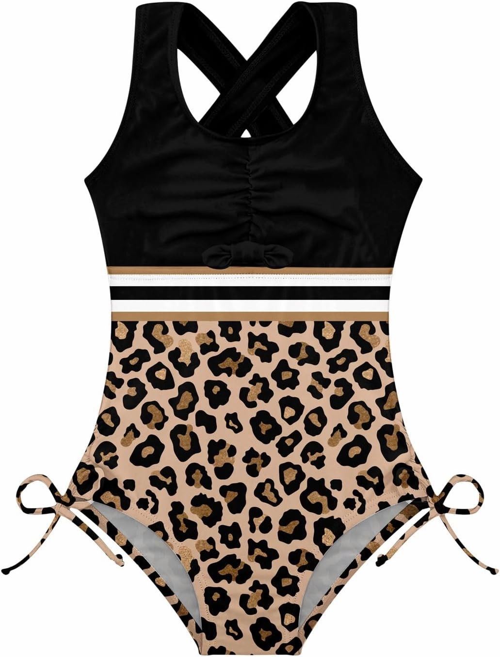 BFUSTYLE Girls Swimsuit One Piece Bathing Suit 4-13 Years Sleeveless Beach Swimwear