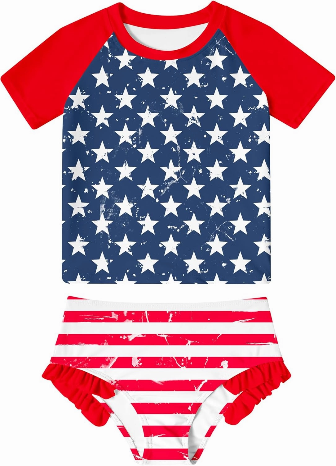 BFUSTYLE Little Girls Rash Guard Swimsuit 2-Piece Bathing Suit for Kids 5-9 Years