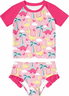 BFUSTYLE Little Girls Rash Guard Swimsuit 2-Piece Bathing Suit for Kids 5-9 Years