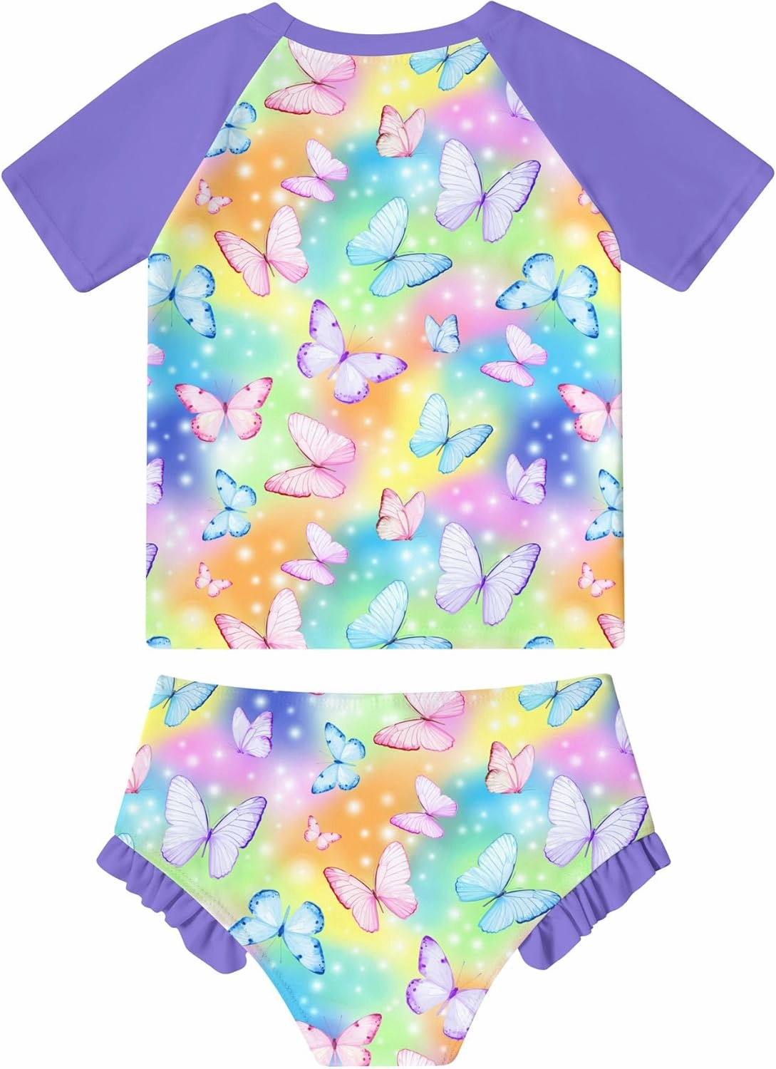 BFUSTYLE Little Girls Rash Guard Swimsuit 2-Piece Bathing Suit for Kids 5-9 Years