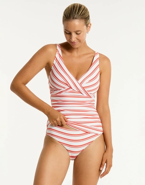 Biarritz Cross Front Tankini Top - Flame