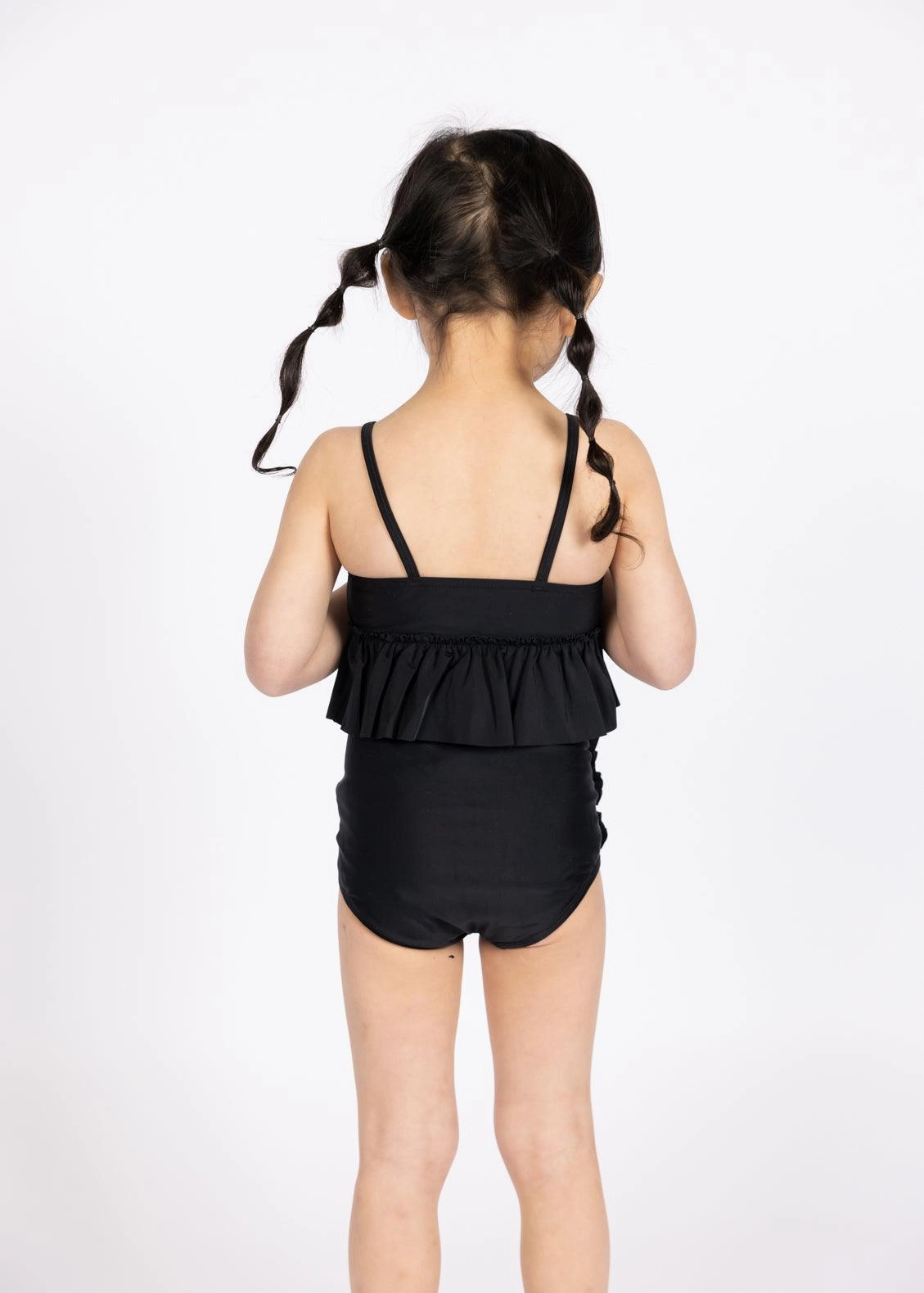Black | Mini Down in Front Ruffle Bottoms