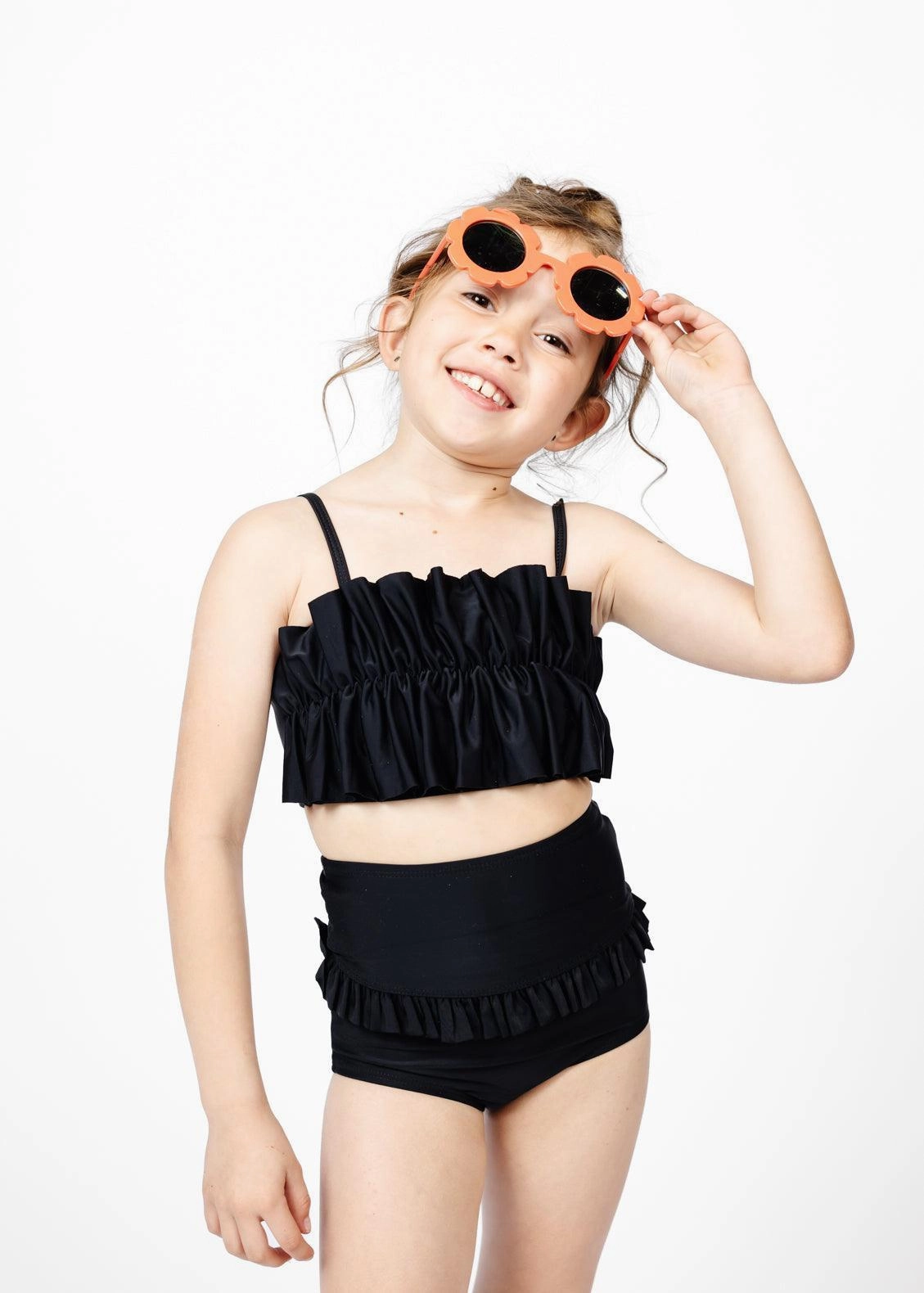 Black | Mini Oversized Ruffle Top