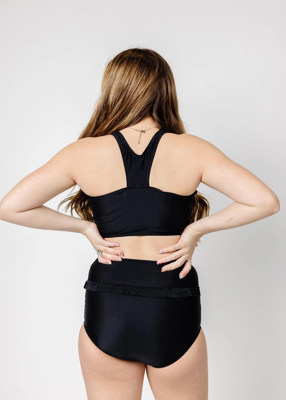 Black | Youth Mid-Ruffle Bottoms