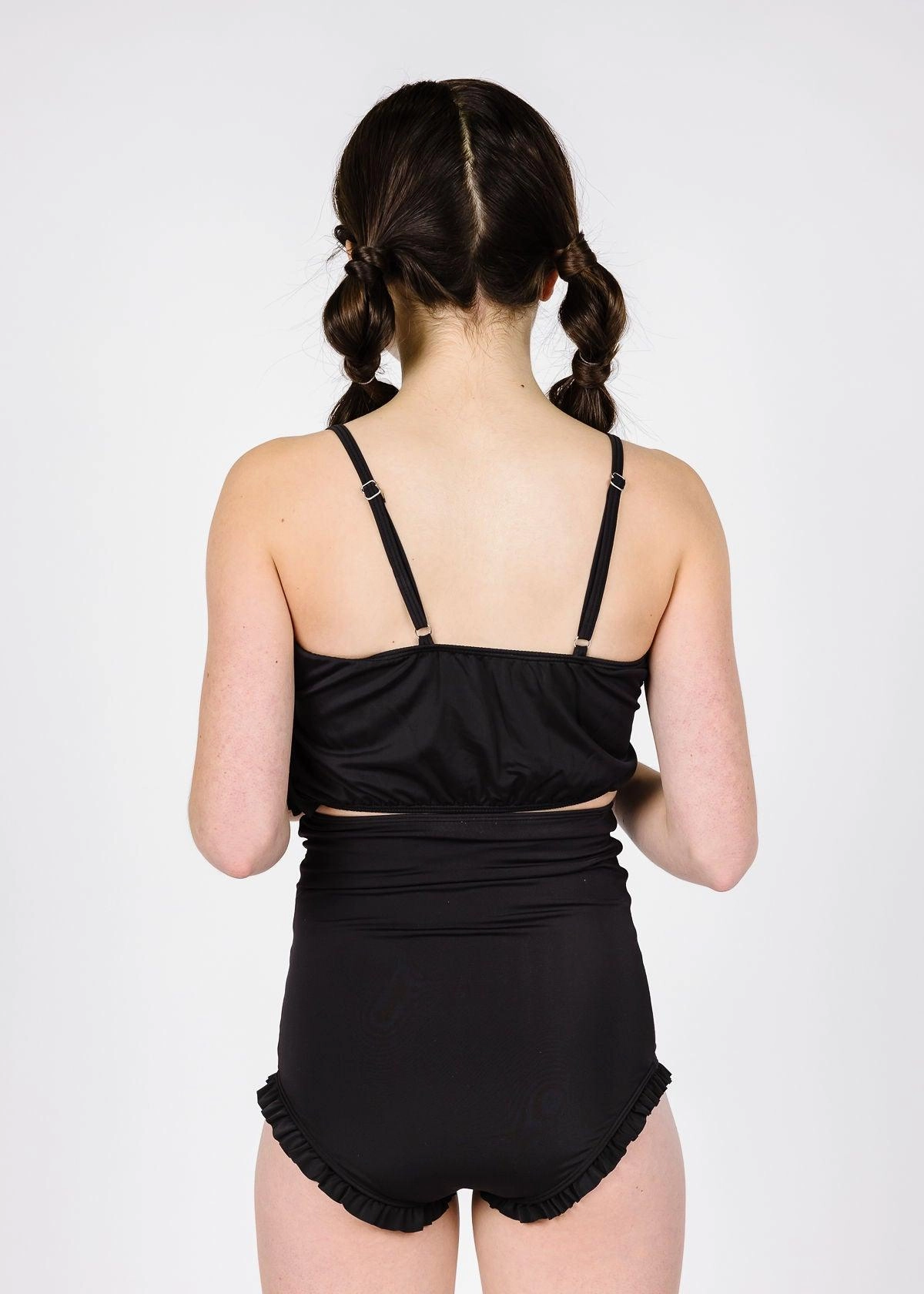 Black | Youth Oversized Ruffle Top