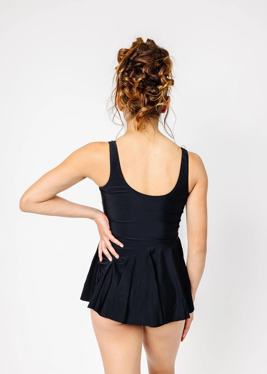 Black | Youth Skirted One-Piece