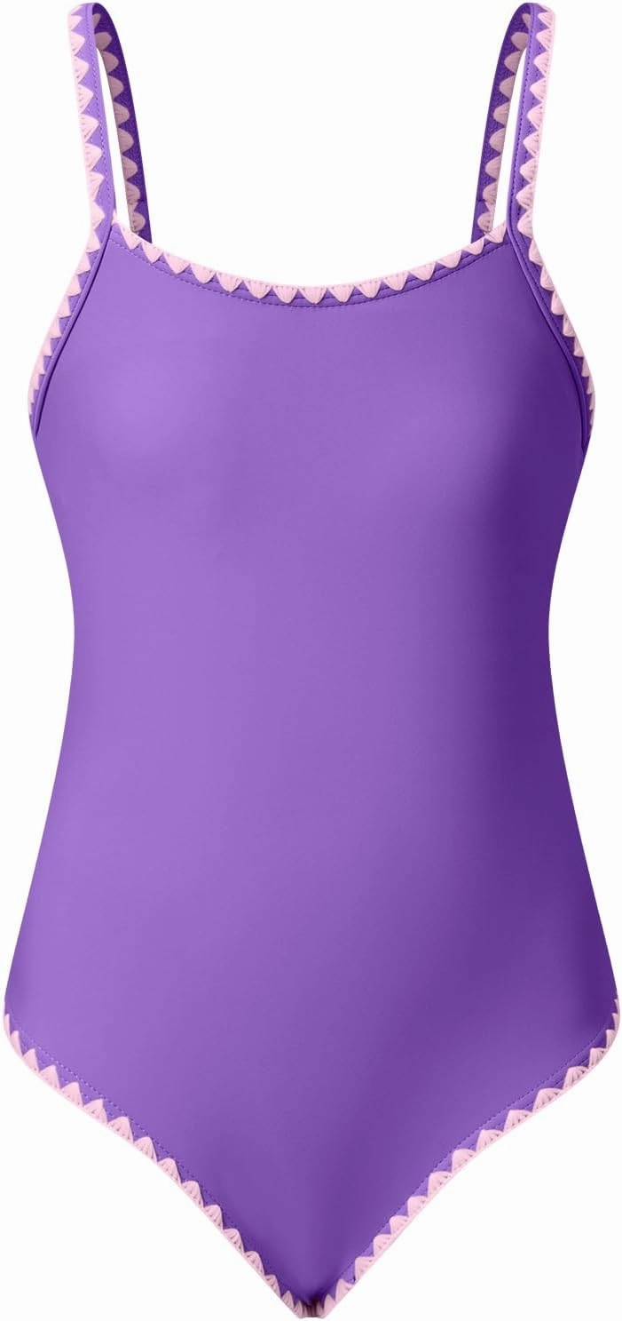 blibean Girls Swimsuits One Piece Bathing Suit with Bra Pads Size 6-15 Years