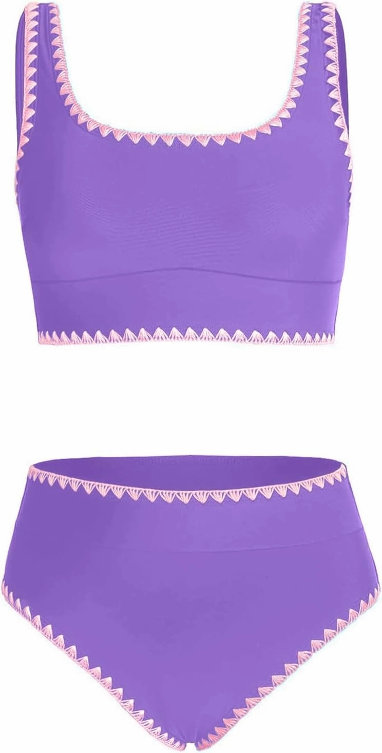 blibean Teen Girls Swimsuits Two Piece Bikini Sets with Chest Pad Size 6-15 Years