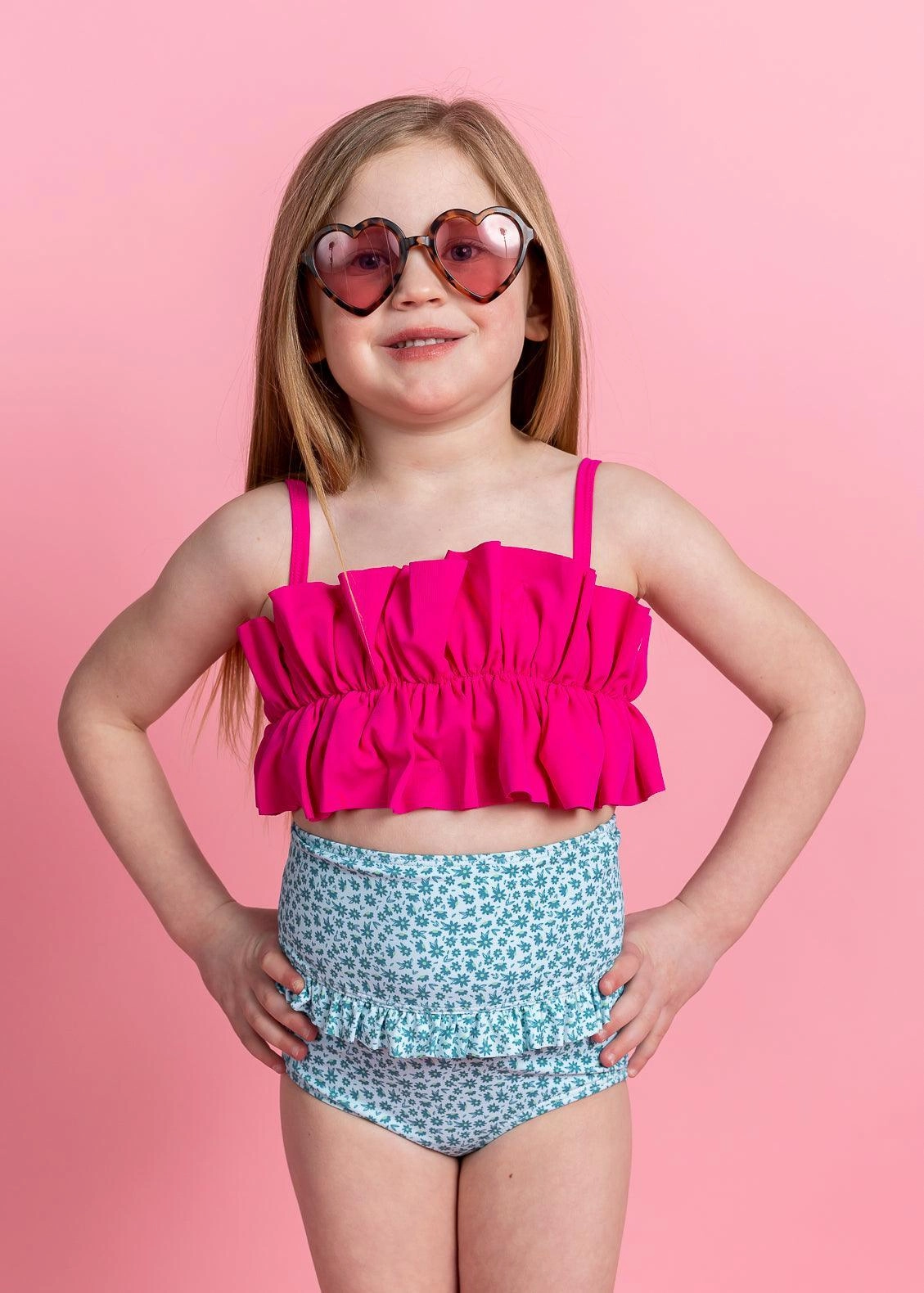 Blue Ditsy Floral | Mini Mid-Ruffle Bottoms