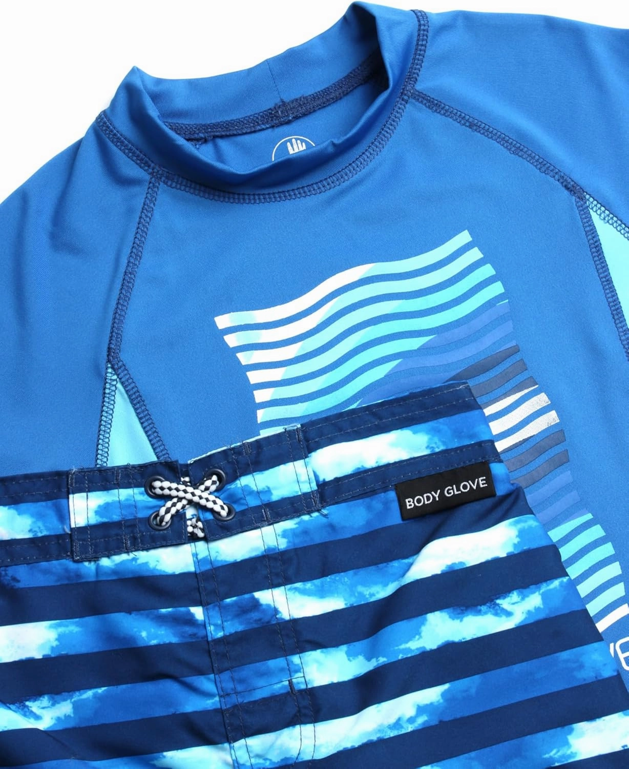 Body Glove Boys Swim Set - 2 Piece Boys Swim Trunks with Rash Guard UV Protection Swimsuit Kids Bathing Suits (Sizes 4-12)