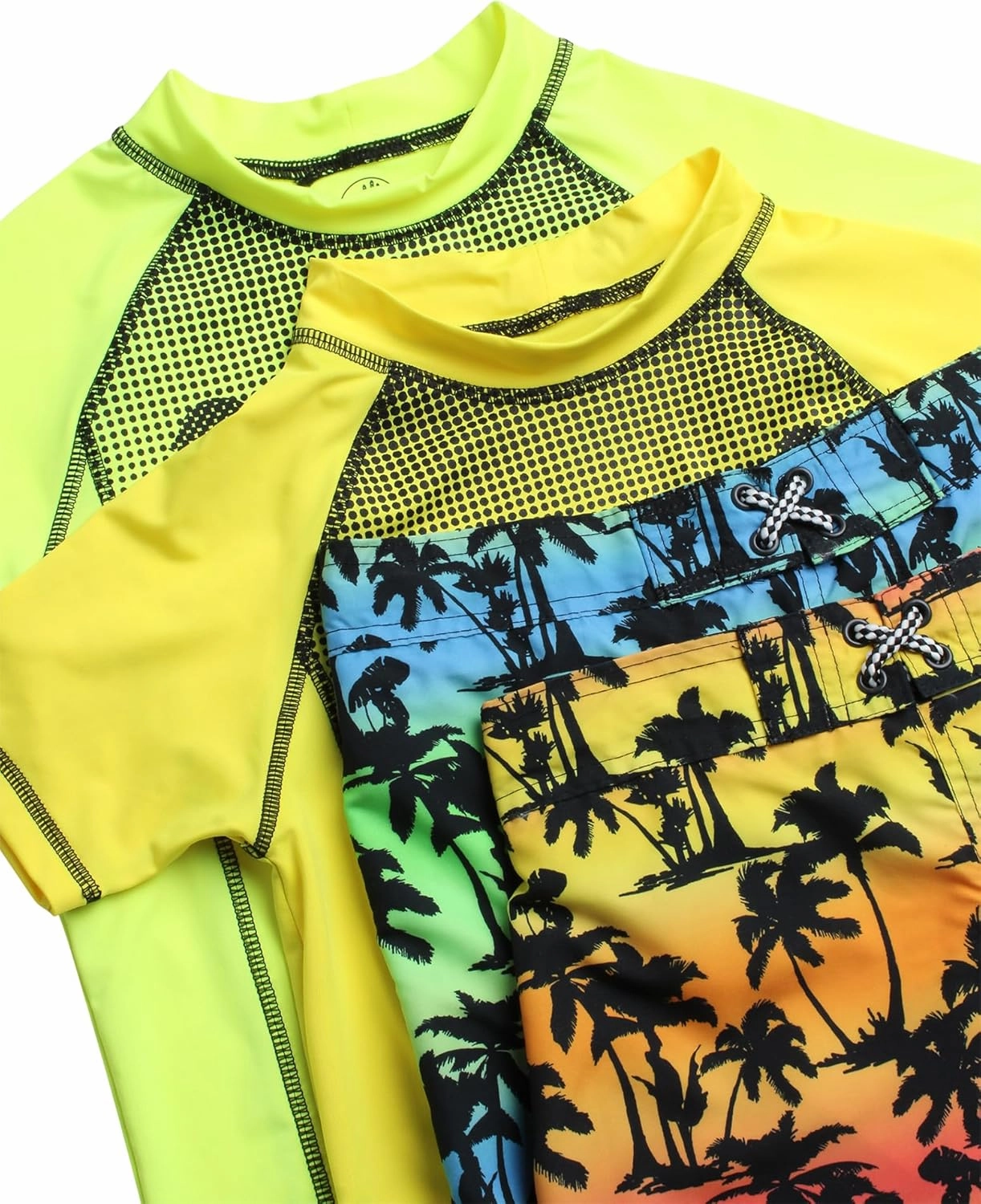 Body Glove Boys Swim Set - 4 Piece UPF 50  Swim Trunks and Rash Guard for Boys Kids Swimwear Set (Sizes: 4-12)