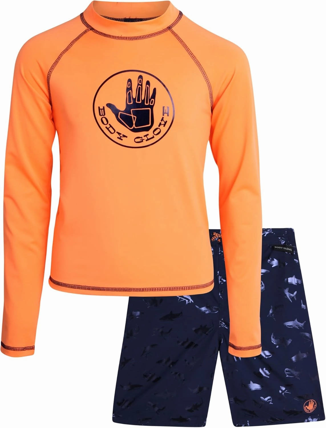 Body Glove Boys Swim Set - Boys Swim Trunks with Rash Guard UPF50  2 Piece Bathing Suits with Shorts Swimsuit Set (Size 4-12)