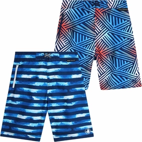 Body Glove Boys Swim Trunks - 2 Pack UPF 50  Quick Dry Board Shorts Bathing Suit Kids Swimwear with Pockets (Sizes: 8-18)