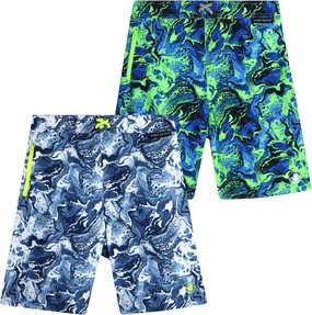 Body Glove Boys Swim Trunks - 2 Pack UPF 50  Quick Dry Board Shorts Bathing Suit Kids Swimwear with Pockets (Sizes: 8-18)