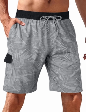 BOJIN Mens Swim Trunks 9" Quick Dry Stretch Swim Shorts Mesh Lining Bathing Suits Swimwear Beach Shorts with Pockets