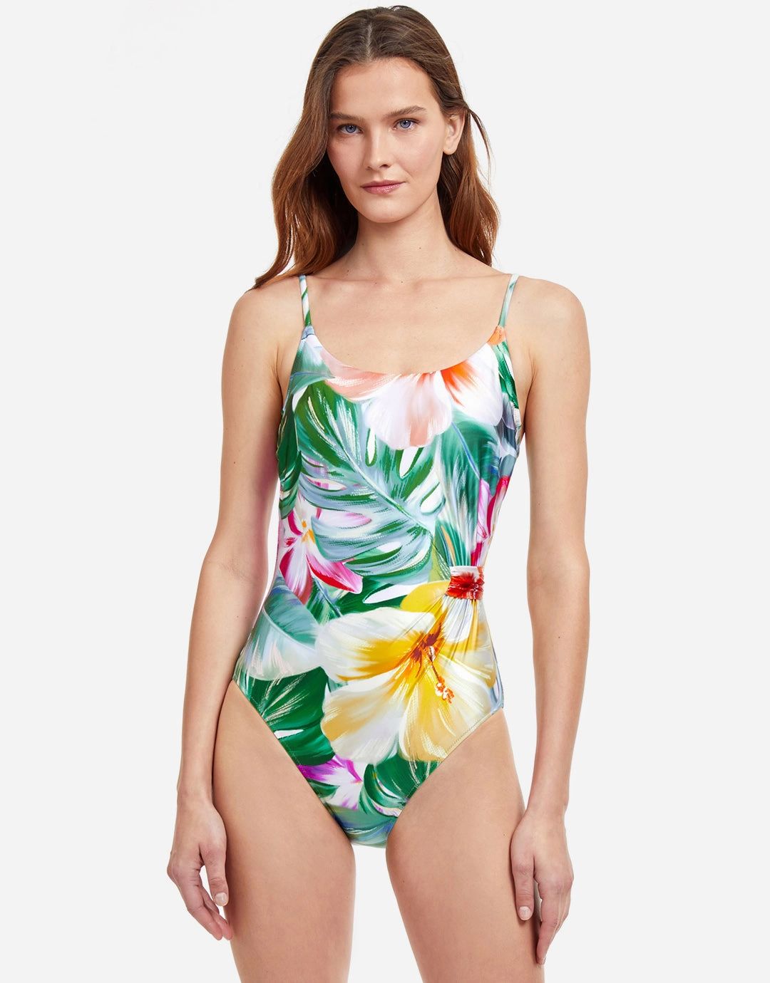 Bora Bora Round Neck Swimsuit - White