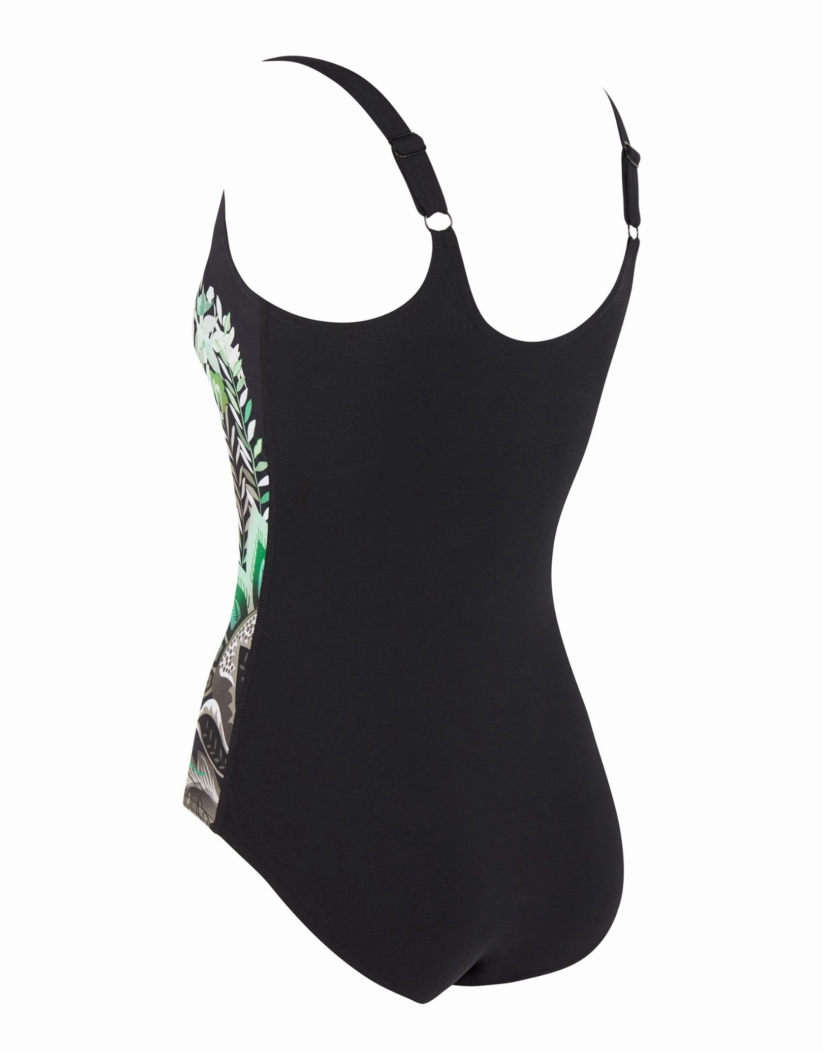 Botanica Adjustable Scoopback Swimsuit - Black/Green