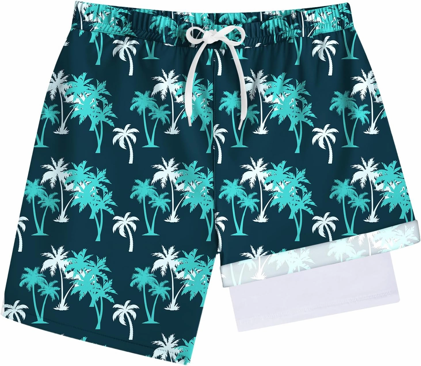 Boys Quick Dry Swim Trunks with Compression Liner 2 in 1 Beach Stretch Swim Shorts