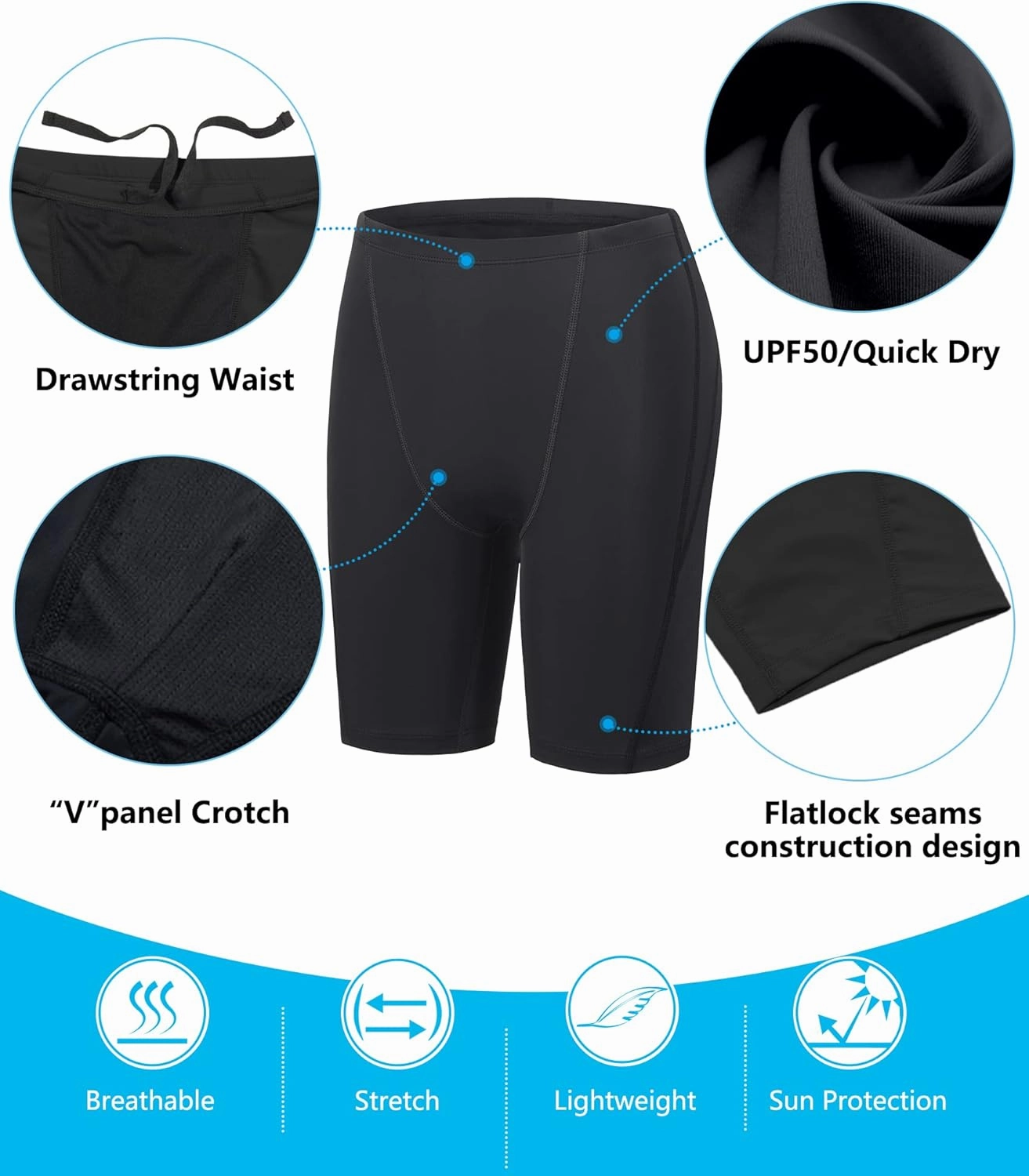 Boys Swim Jammers - Youth Competitive Swim Racing Team Swimming Shorts Swimsuit Trunks Bathing Suit Quick Dry UPF 50 