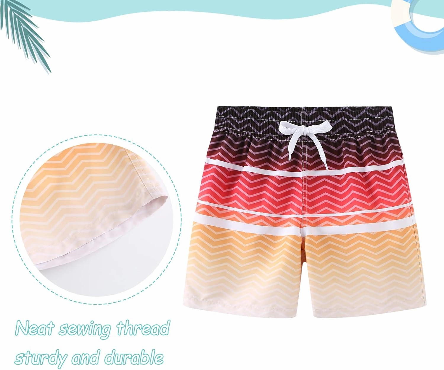 Boys Swim Shorts Beach Swim Trunks for Boys Kids Drawstring Board Shorts Quick Dry Swimwear