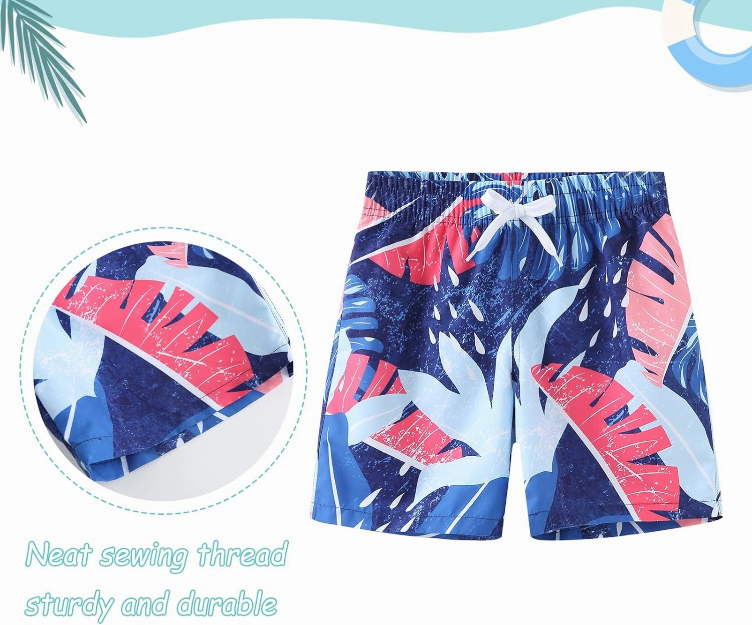 Boys Swim Shorts Beach Swim Trunks for Boys Kids Drawstring Board Shorts Quick Dry Swimwear
