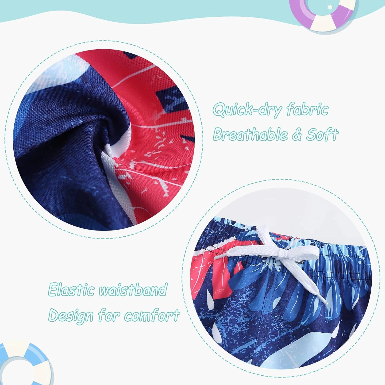 Boys Swim Shorts Beach Swim Trunks for Boys Kids Drawstring Board Shorts Quick Dry Swimwear