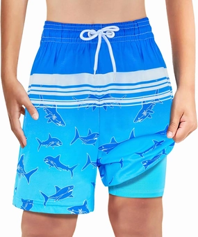 Boys Swim Trunks Bathing Suit Youth Teen Boys Swimming Trunks with Compression Liner Kids Swimsuit Board Shorts 7-16