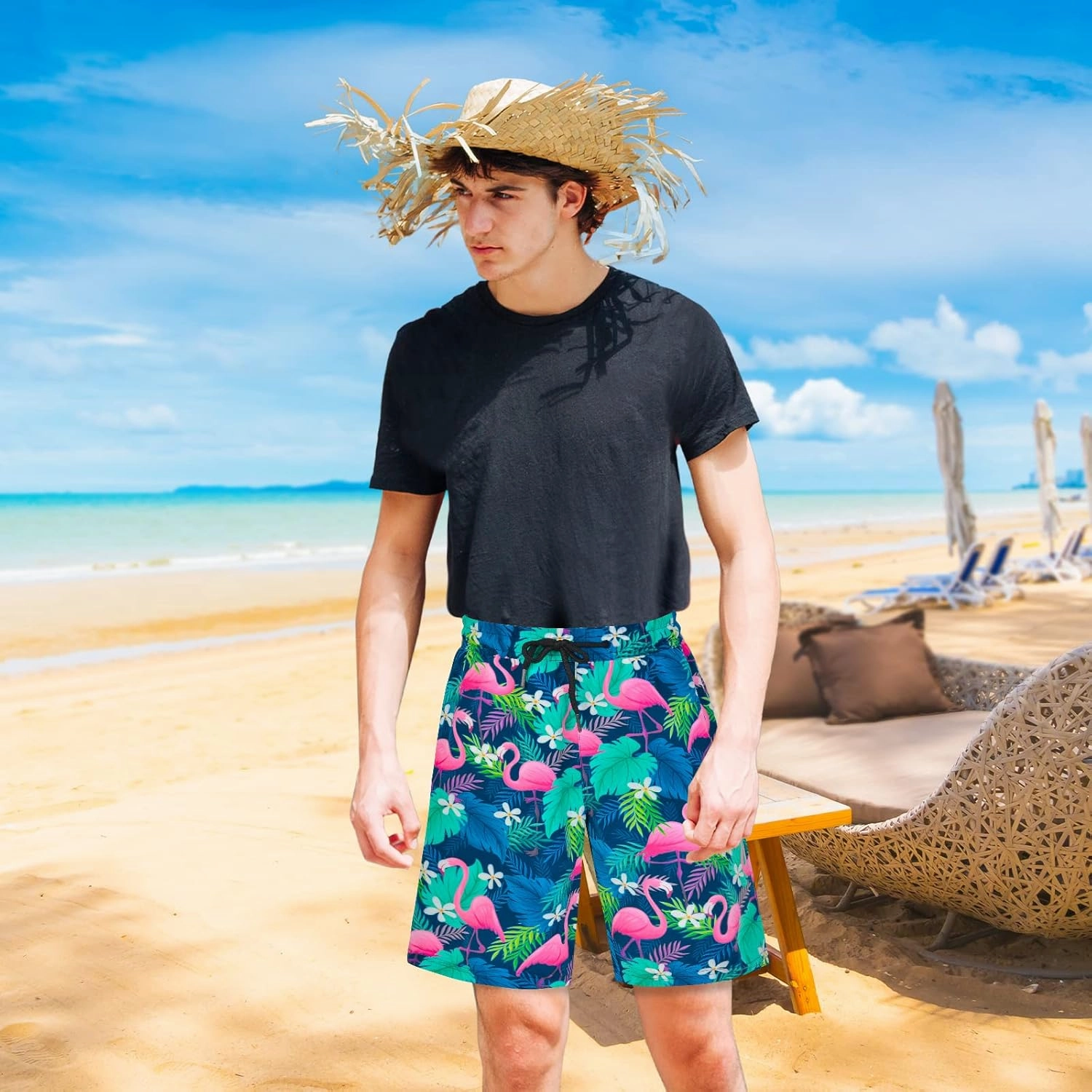 Boys Swim Trunks Bathing Suit Youth Teen Boys Swimming Trunks with Compression Liner Kids Swimsuit Board Shorts 7-16
