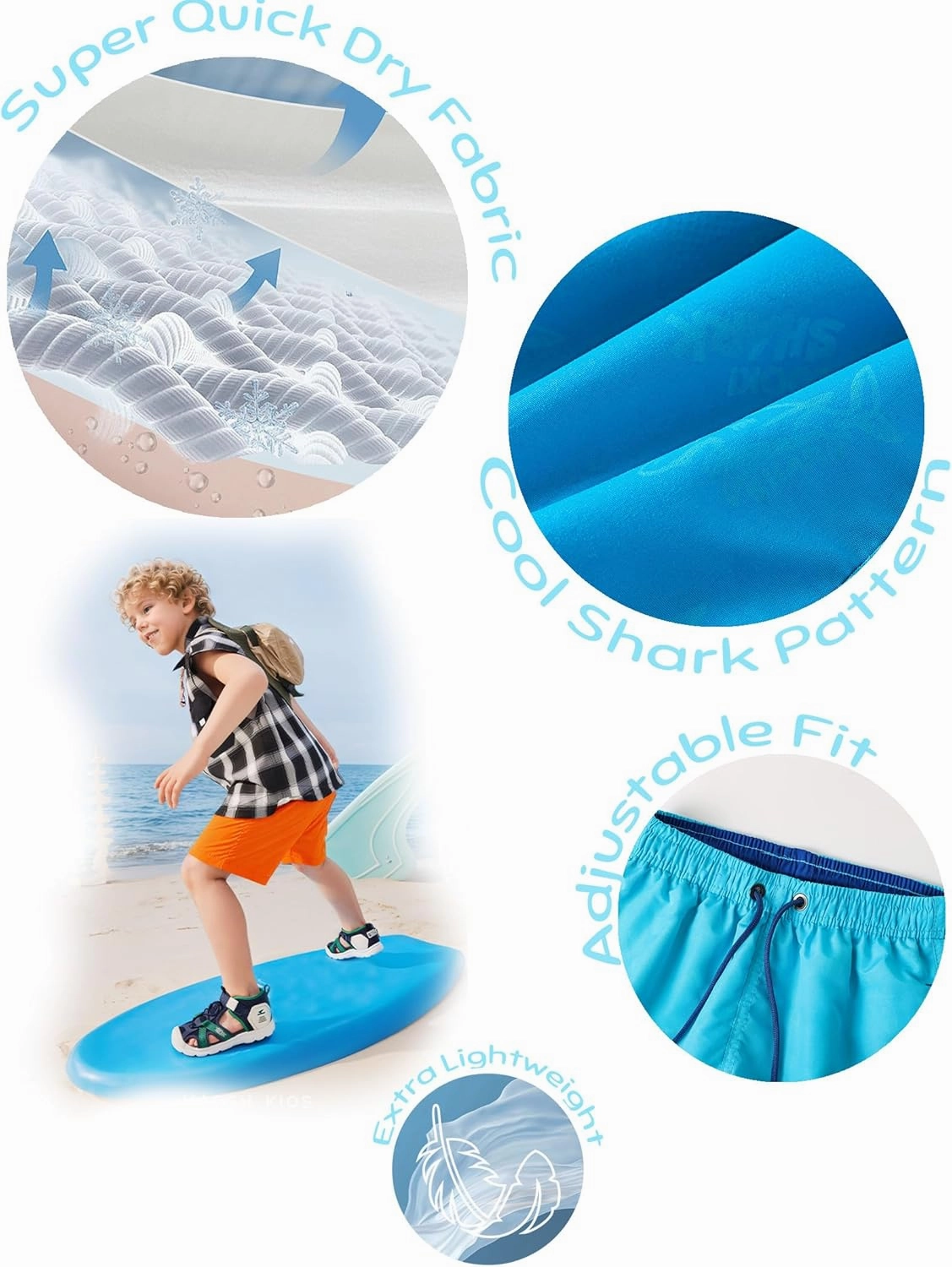 Boys Swim Trunks Boys' Fun Beach Board Shorts 5-14 Years