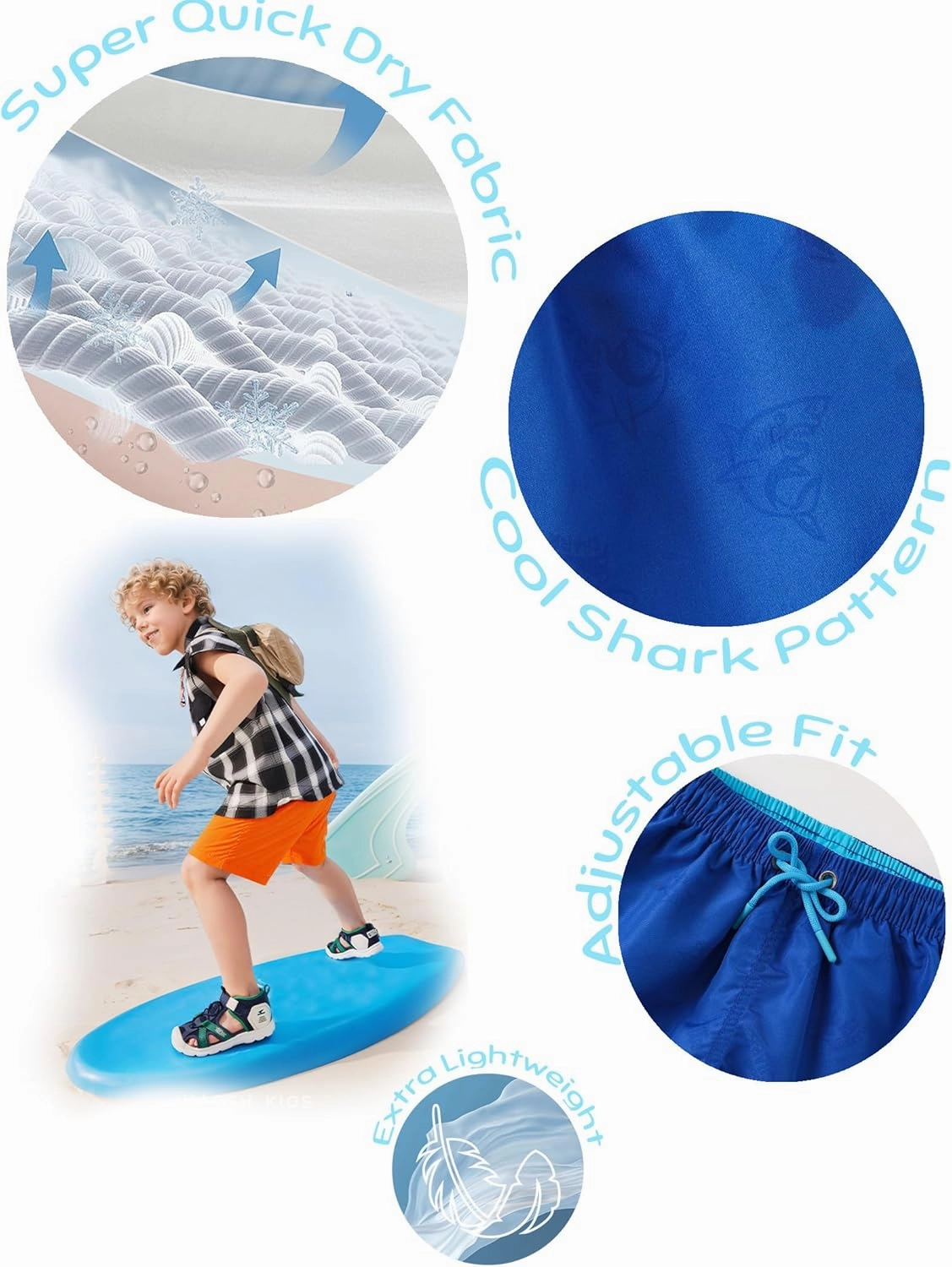 Boys Swim Trunks Boys' Fun Beach Board Shorts 5-14 Years