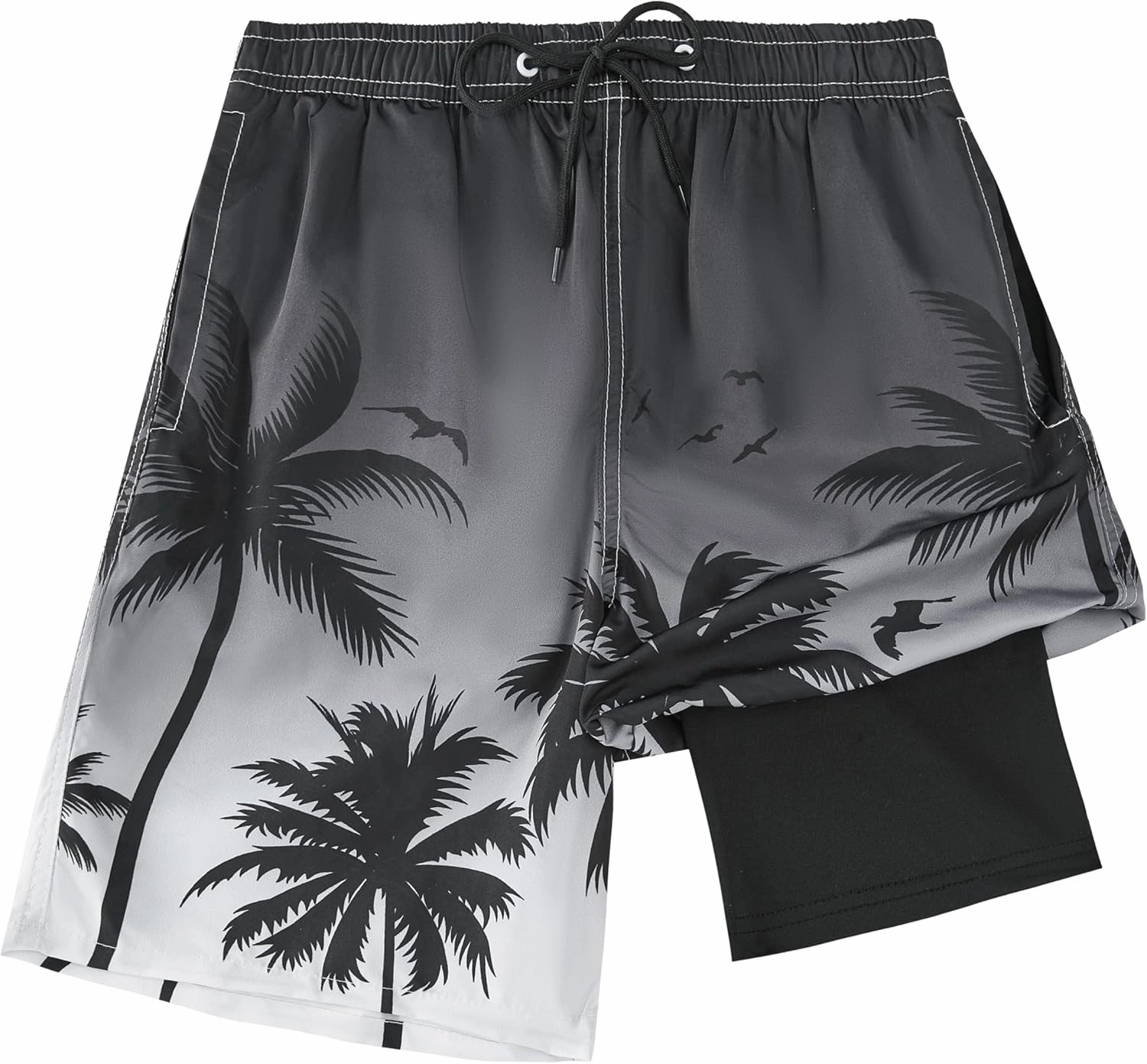 Boys Swim Trunks Compression Liner Swim Shorts Quick Dry Bathing Suit with Boxer Brief Anti-Chafe Boy Swimwear