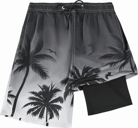 Boys Swim Trunks Compression Liner Swim Shorts Quick Dry Bathing Suit with Boxer Brief Anti-Chafe Boy Swimwear