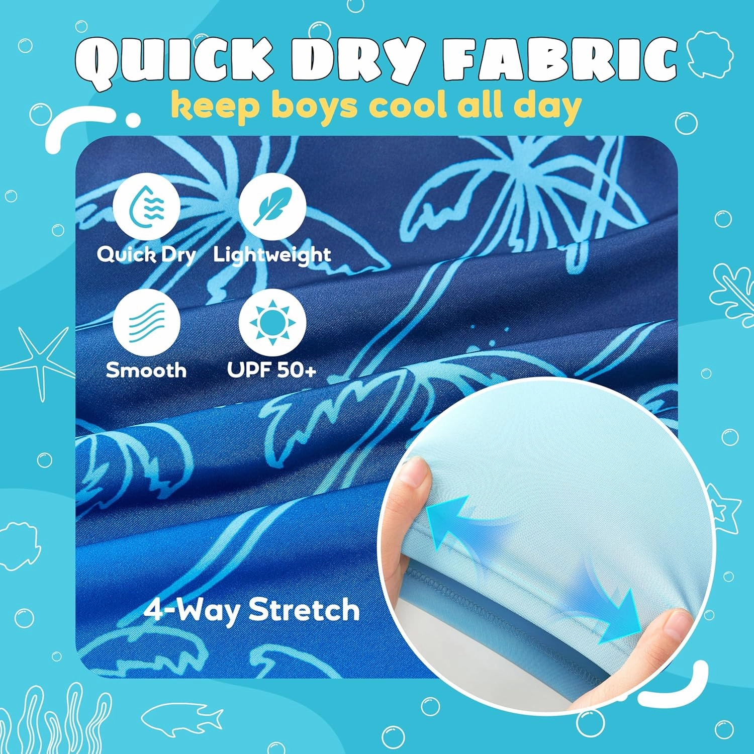 Boys Swim Trunks Compression Liner Swim Shorts Quick Dry Bathing Suit with Boxer Brief Anti-Chafe Boy Swimwear