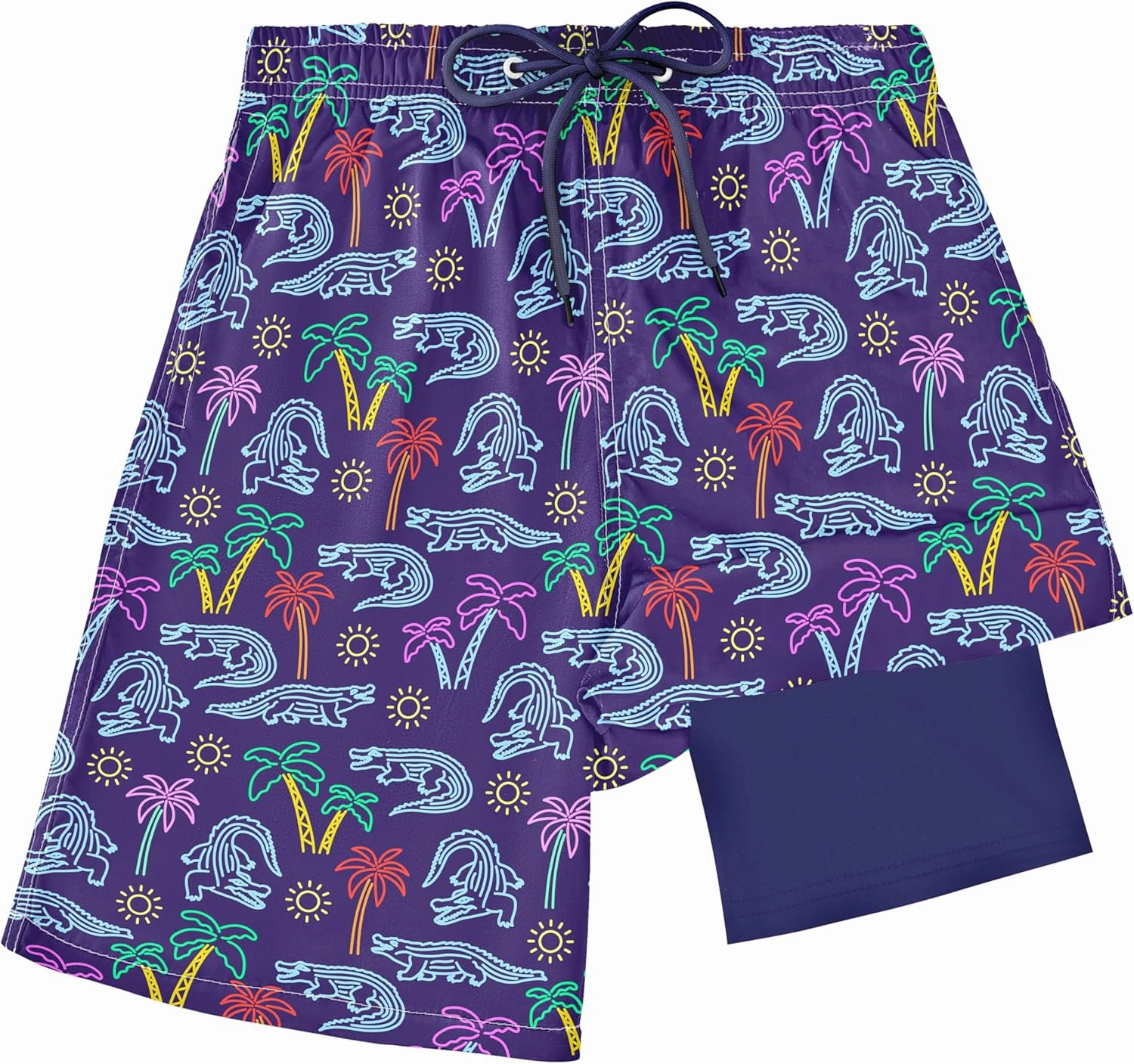 Boys Swim Trunks Compression Liner Swim Shorts Quick Dry Bathing Suit with Boxer Brief Anti-Chafe Boy Swimwear