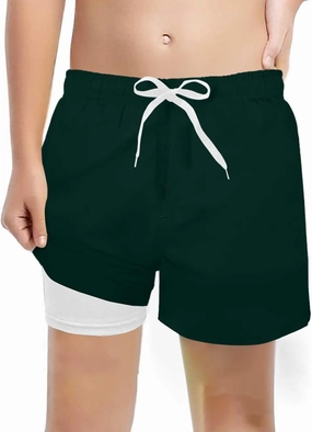 Boys Swim Trunks for 5-16 Years Compression Liner No Chafe Swimsuit Shorts Drawstring Swimwear Bathing Suit Shorts