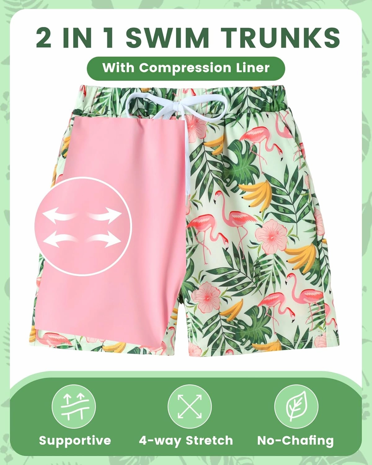 Boys Swim Trunks Quick Dry Compression Liner Swimsuit Shorts Kids Bathing Suit with Pocket UPF 50  Swimwear 5-10 Years