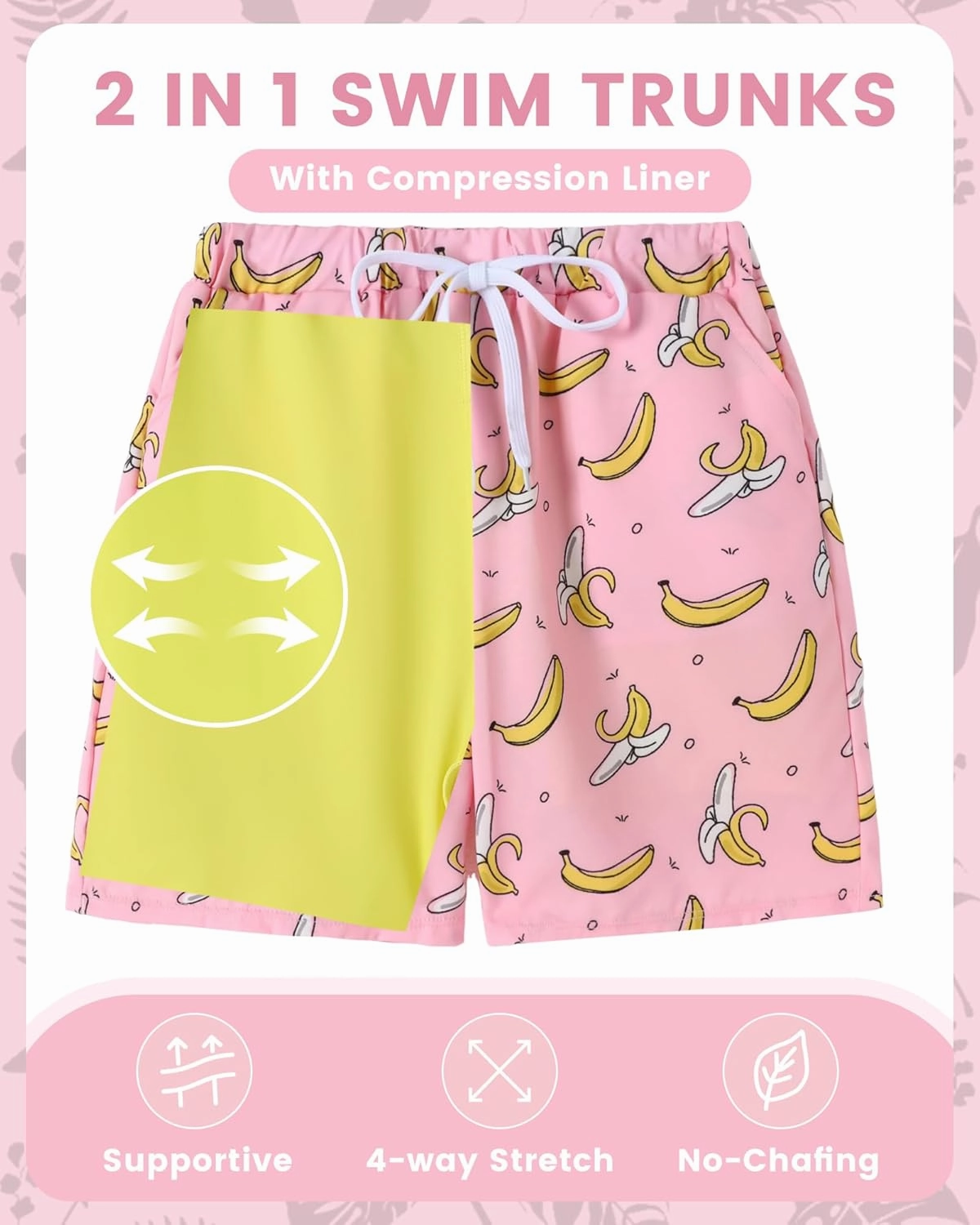 Boys Swim Trunks Quick Dry Compression Liner Swimsuit Shorts Kids Bathing Suit with Pocket UPF 50  Swimwear 5-10 Years