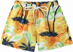 Boys Swim Trunks Toddler Broad Swim Shorts Quick Dry Kids Bathing Suit Boy Swimsuit Set with Pockets
